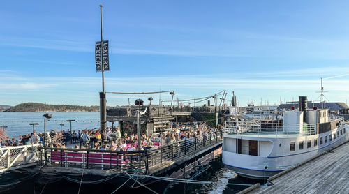 Mingle party on boat on a summer evening